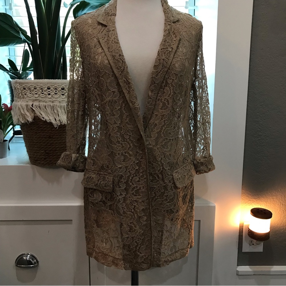 BLAZER, NWT, CHICOS, TAN LACE, 0